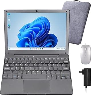 Mini Laptop,10.1Inch 8GB RAM 128GB SSD,IPS Display with Intel Celeron N4020 Processor (up to 2.8Ghz),Lightweight and Powerful with Windows 11 OS Small Computer. (Iron Gray)