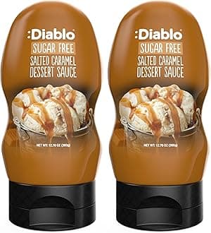 Diablo Sugar Free Dessert Sauce - Gluten-Free Syrup, Drizzle Sweetener, Keto Friendly Flavoring Topping, Perfect for Gifting, No Added Sugar - Salted Caramel, 360g, 12.70oz - 2 Packs