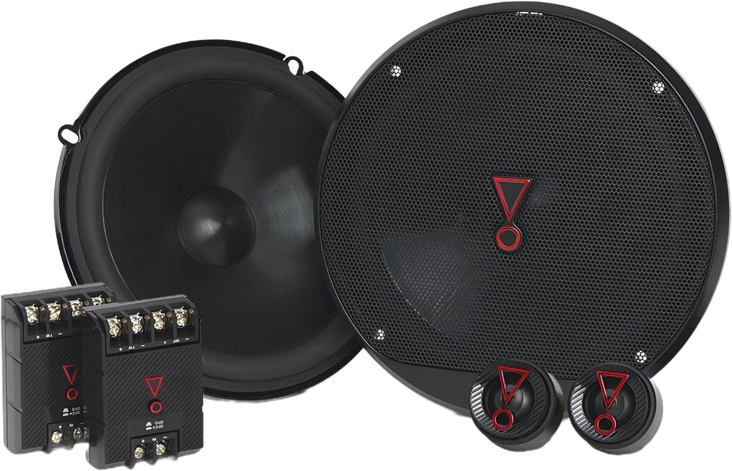 Stage3 607C 2-Way Component Car Speakers Set - 250 Watt JBL Pro Sound Car Audio Components System with 6.5 inch Speaker and separate Tweeter - Black