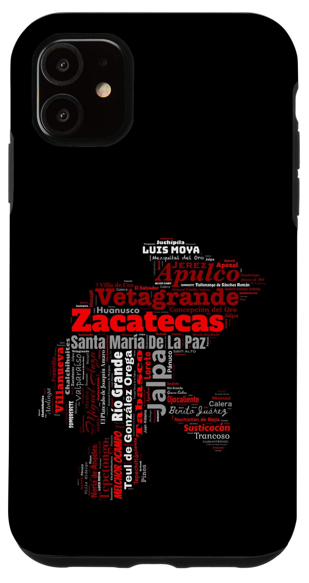 iPhone 11 Zacatecas Mexico Playera Mapa Ciudades Case