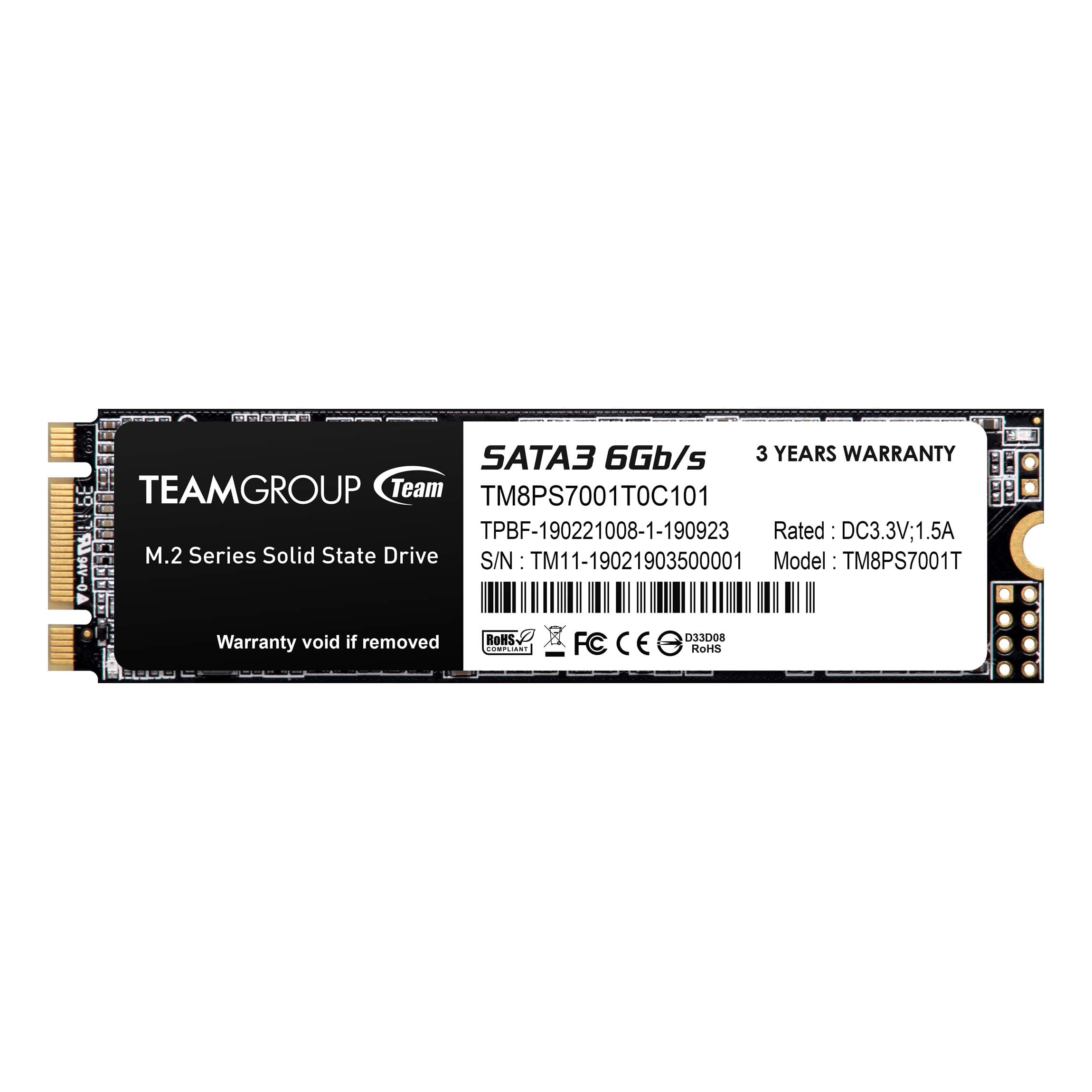 MS30 1TB with SLC Cache 3D NAND TLC M.2 2280 SATA III 6Gb/s Internal Solid State Drive SSD (Read/Write Speed up to 530/480 MB/s) Compatible with Laptop & PC Desktop TM8PS7001T0C101