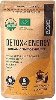 Organic Detox and Energy Powder for Smoothies. Ultimate Detoxification and Metabolism Boost Giving You More Energy Without Caffeine Energy Powder (Energy Detox Powder)
