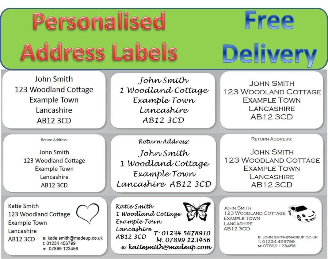 Personalised Address Labels Stickers Return Address Labels (100)