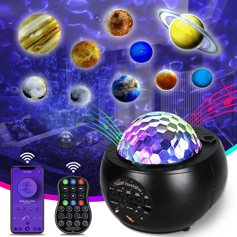 Galaxy Star Light Projector, Skylight Nebula LED Projector Lights for Bedroom Ceiling Starry Projector Light Build-in Bluetooth Music Speaker Planetarium Night Light for Home Partys Black