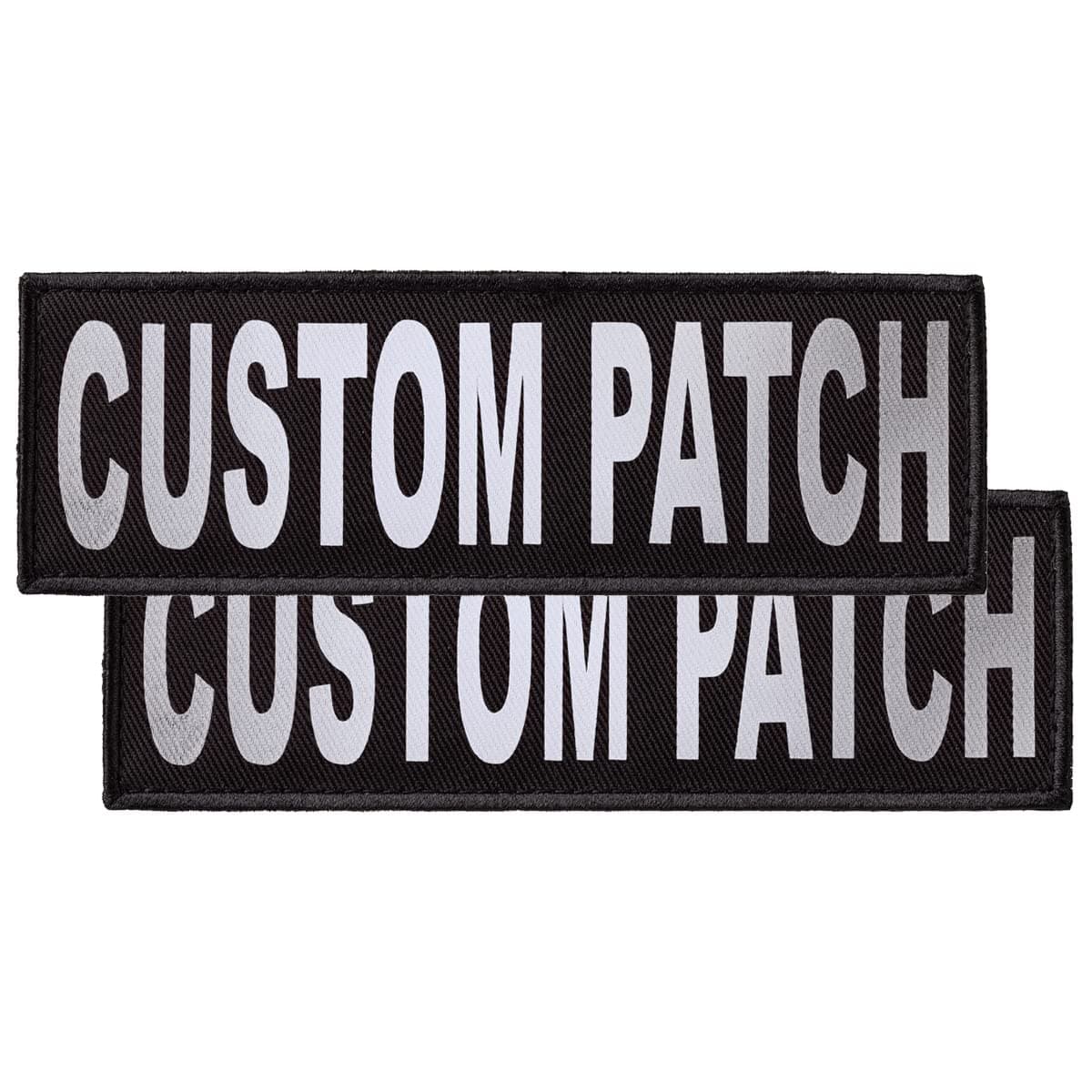 Dogline Custom Reflective Patch for Vest Harness Or Collar Customizable Text Personalized Patches with Hook Backing Name Service Dog in Training Emotional Support (2 Patches) - 2" x 6"