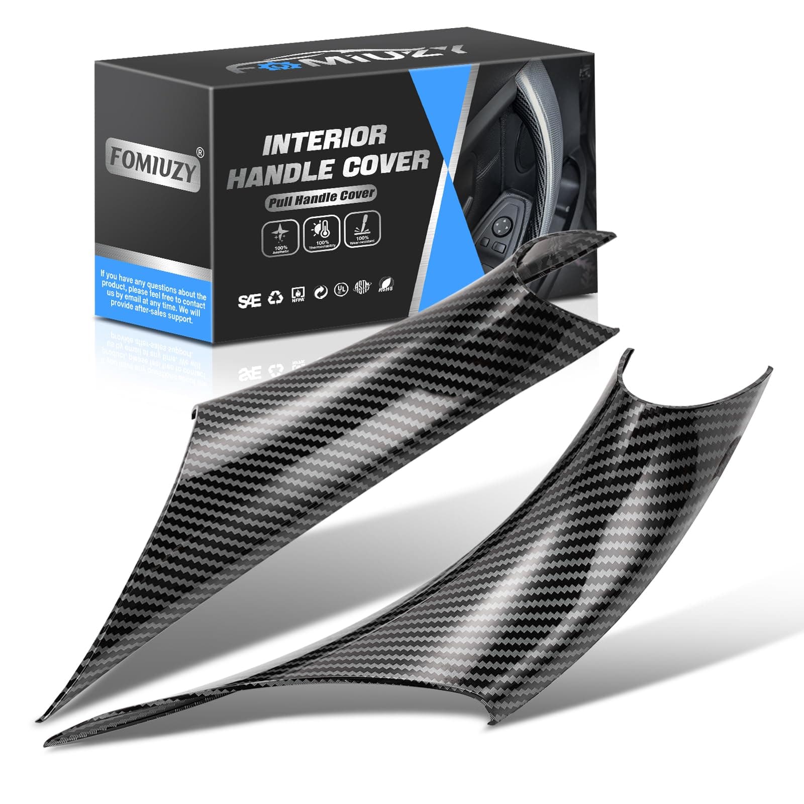 Interior Inner Inside Sticky Door Pull Handle Cover Fit BMW 320,328,330,335,M3 3 Series F30/F31/F34/F80 2012-2018 418,420,428,430,435,M4 4 Series F32/F33/F36/F82/F83 2013-2019(Carbon Fiber)