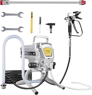 950W Airless Paint Sprayer,3300PSI High Efficiency Paint Sprayer Gun,Thinning-Free,with Extension Pole Other Accessories,for Home Interior & House Exterior DIY Painting Projects.