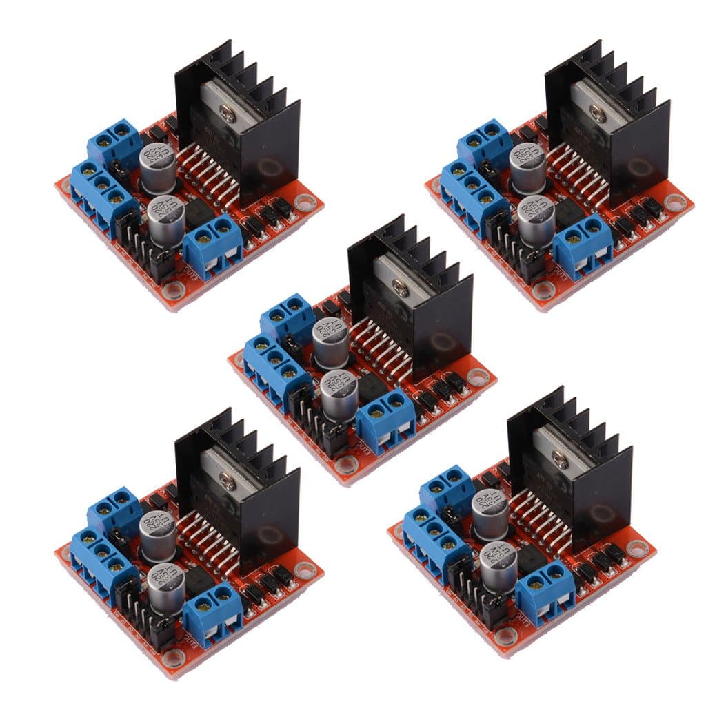 5 PCS L298N Motor Drive Controller Board DC Dual H-Bridge Robot Stepper Motor Control and Drives Module for Arduino Smart Car Power UNO MEGA R3 Mega2560