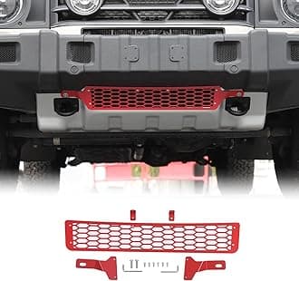 Car Front bumper Lower Grille proof net Compatible with Compatible with Ineos Grenadier 2020-2025 Front Insect Net Car Screenning Grill Mesh Protection Cover Accessories (carbon steel,Red)
