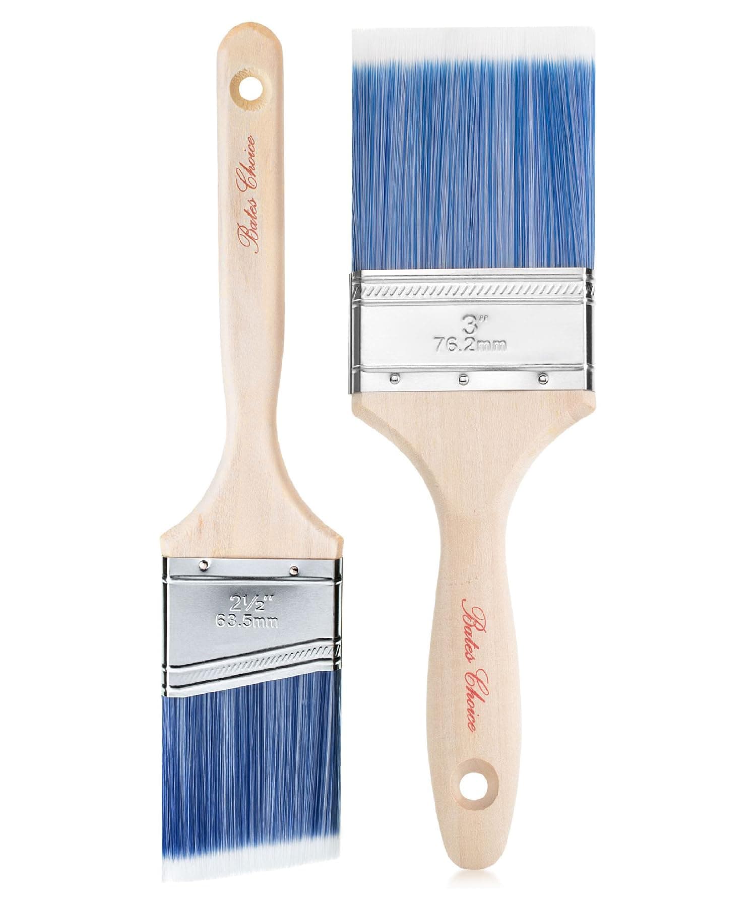 Bates Choice - 2 Pack, Wood Handle, Paint Brushes Set, Professional House, Trim, Sash Paint Brush
