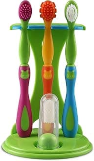 LuvLap 4 Stage Baby Oral Care Set for infant, baby, Toddler & Kids' primary teeth & gums, Infant Gum Massager, 2 Toddler brushes, One Training toothbrush, BPA Free, New Born to 60months