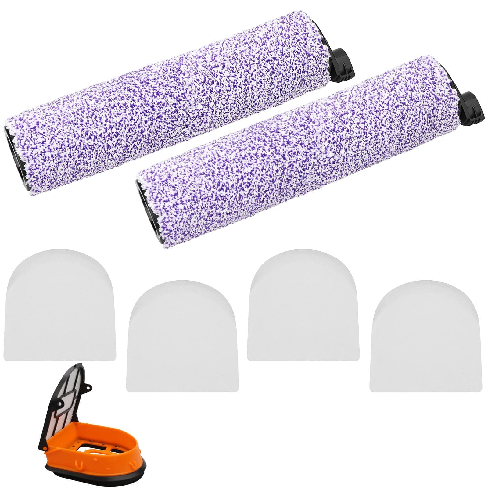2 HydroVac Replacement Roller Filter kit for Shark AW261 WD261 WD101 AW302 WD161 WD201 WD100 WD200 WD101 HydroVac XL 3 in 1 Vacuum, Replace part WDFF1 WDB1