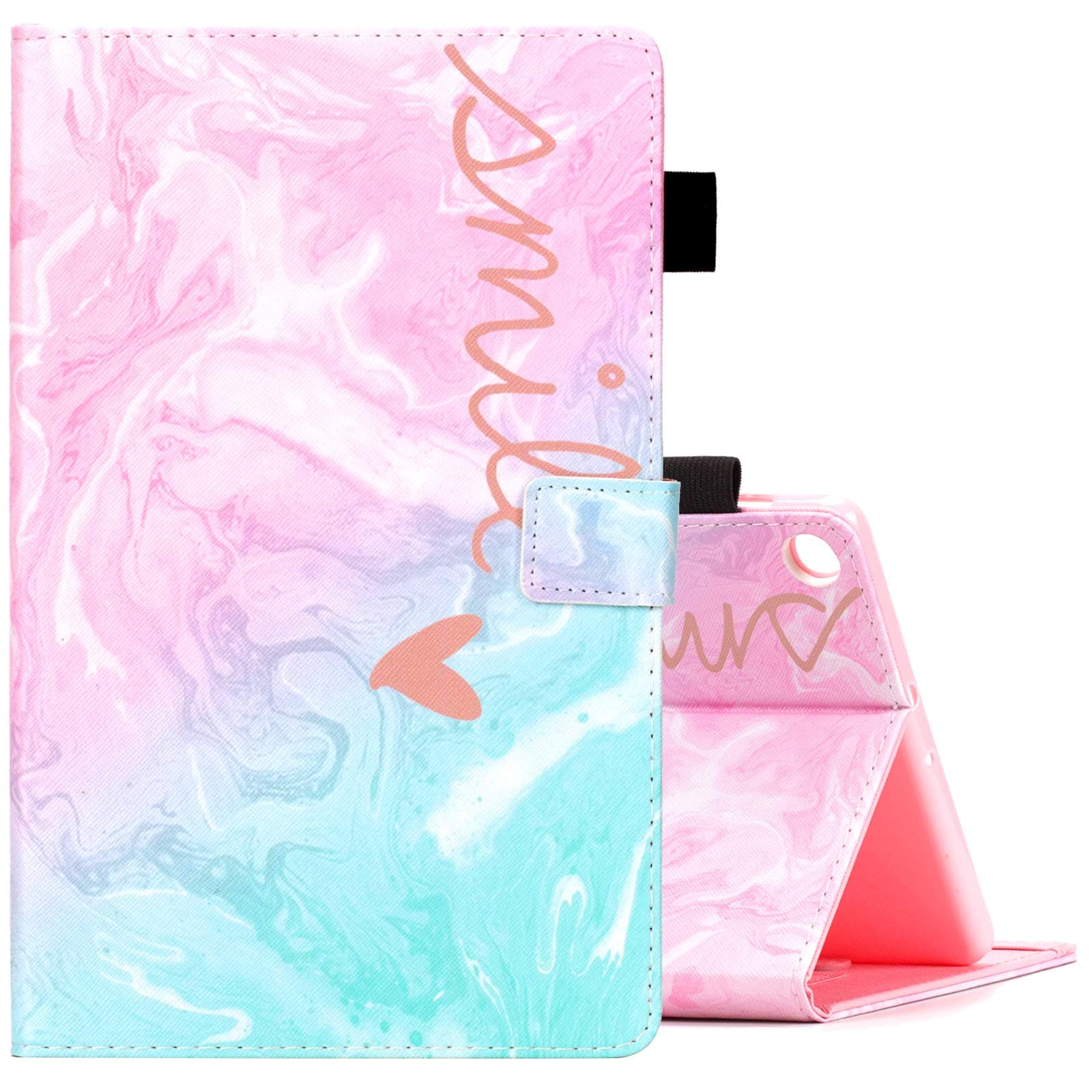 Dteck Case for Samsung Galaxy Tab A 10.1 Case 2019 Model SM-T510/SM-T515, Multi-Angle Viewing Protective PU Leather Folio Cover for Samsung Tab A 10.1 2019 Release Tablet, Smile