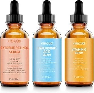Facial Skin Care Set– Retinol Serum, Vitamin C & Hyaluronic Acid for Face – Anti Aging Face Serum Set for Women – Firm, Wrinkle Smoothing, Dark Spot Corrector, Brighten Dullness