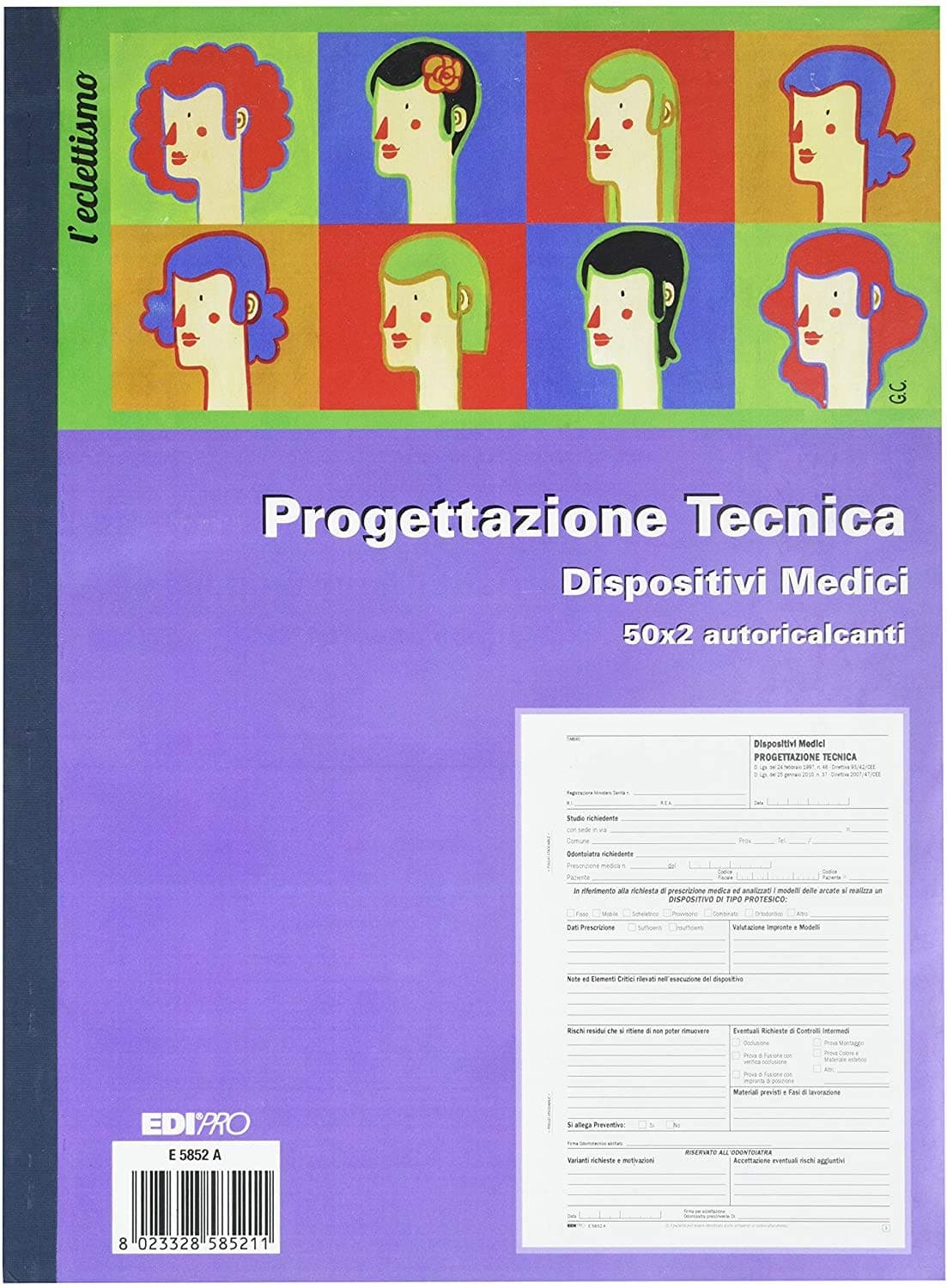 EDIPRO - E5852A - Technical design block medical devices 50x2 self-liming f.to 22x29,7