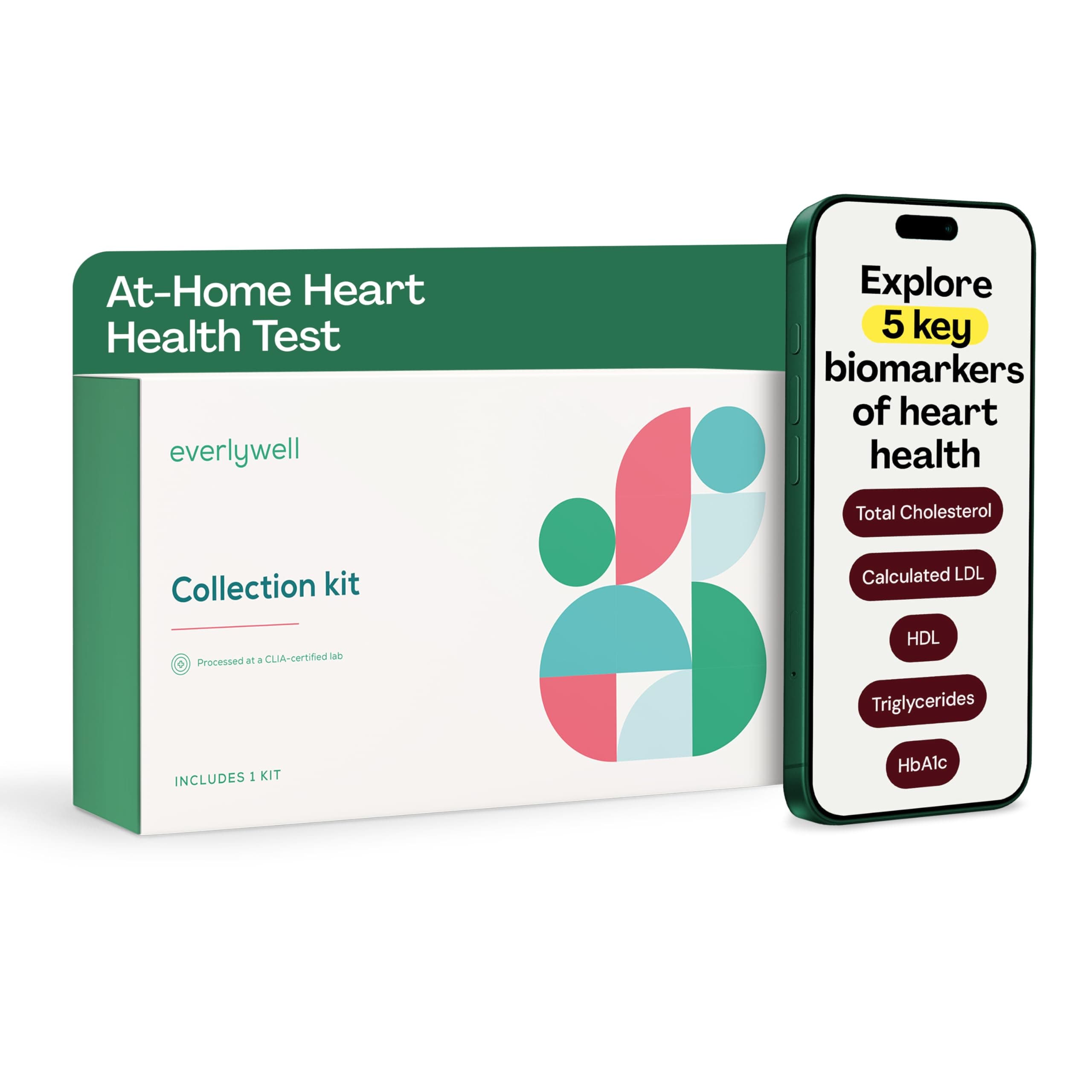Everlywell Heart Health At-Home Lab Test for Women and Men, Measures Cholesterol, Triglyceride and HbA1c Levels, Accurate Blood Analysis, CLIA-Certified Lab Results Within Days, Ages 18 Plus