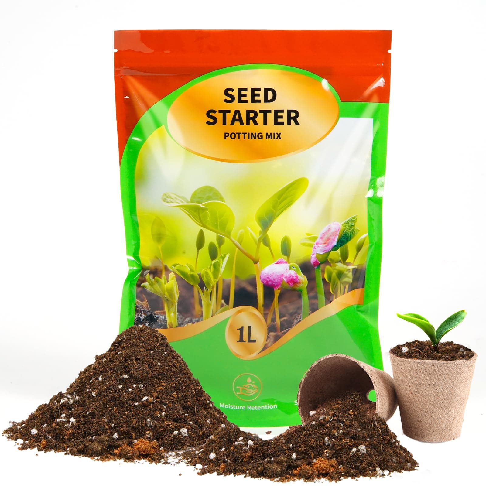 Seed Starting Soil Mix 1qt, Seed Starter Seedling Soil Ready to Use Suitable for Vegetable, Flower, Houseplant and Bonsai