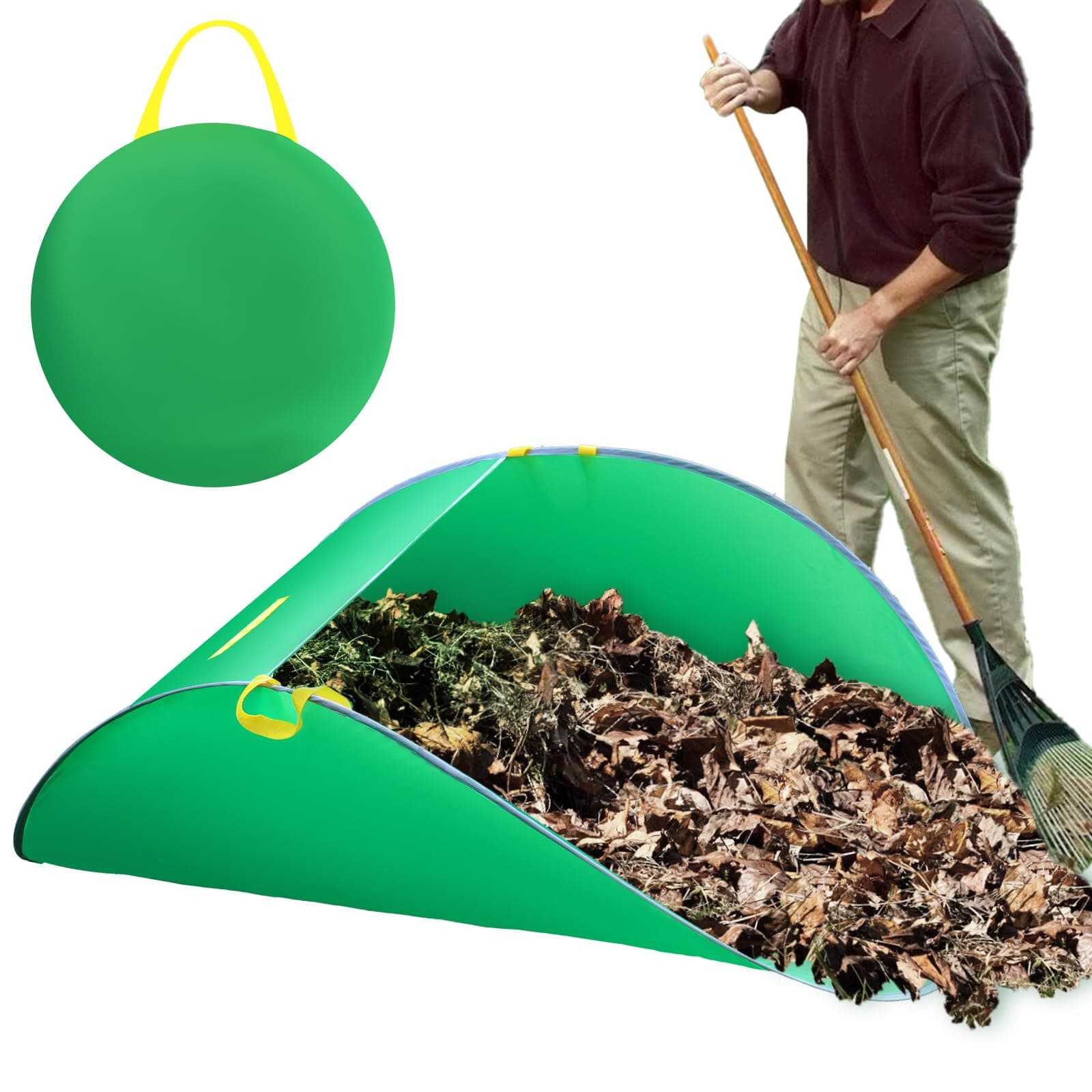 Leaf Collector, Portable Pop Up Leaf Bags, Foldable Leaf Pick Up Tools Leaf Loader, Reusable Yard Garden Bags for Leaves Lawn Trash