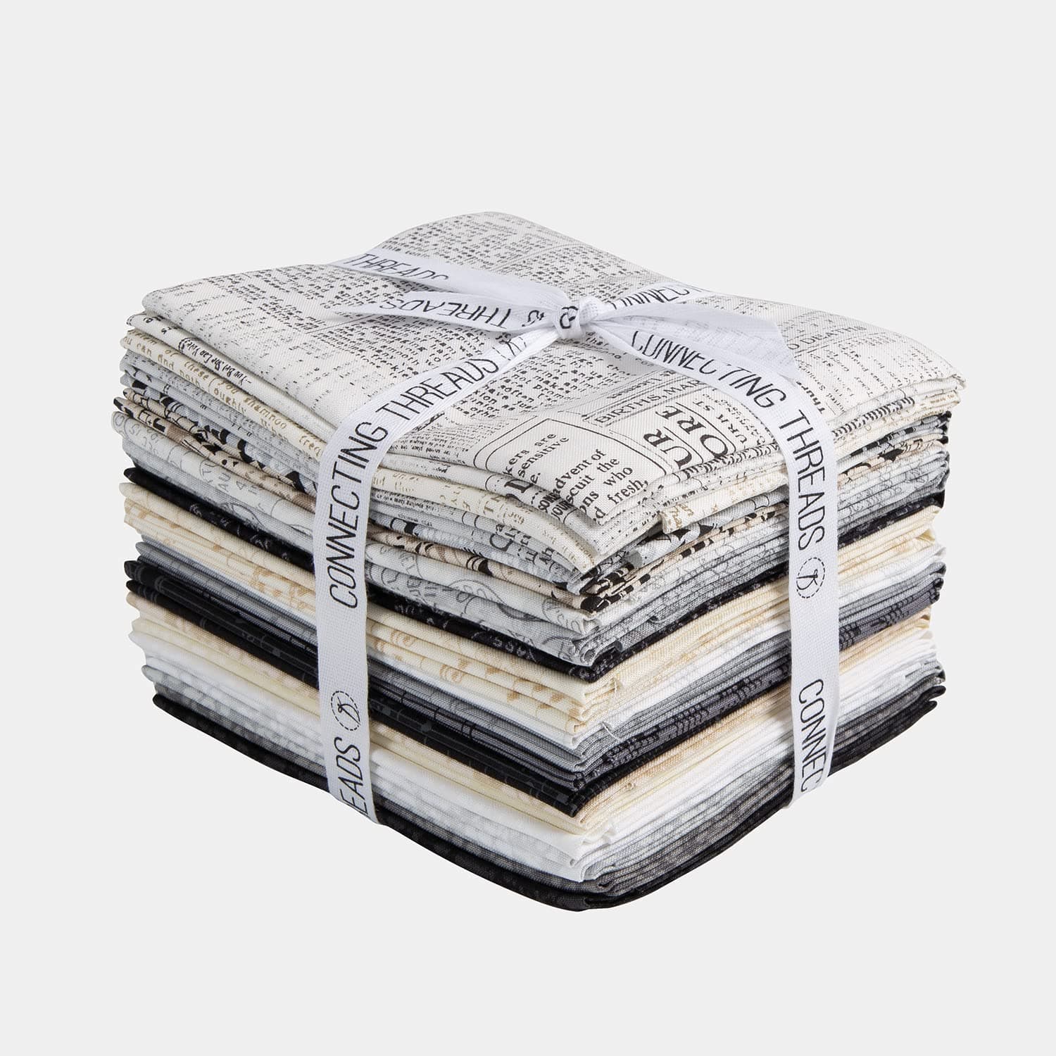 Connecting Threads Print Collection Precut 100% Cotton Quilting Fabric Bundle Fat Quarter (Impressions + Monochrome)