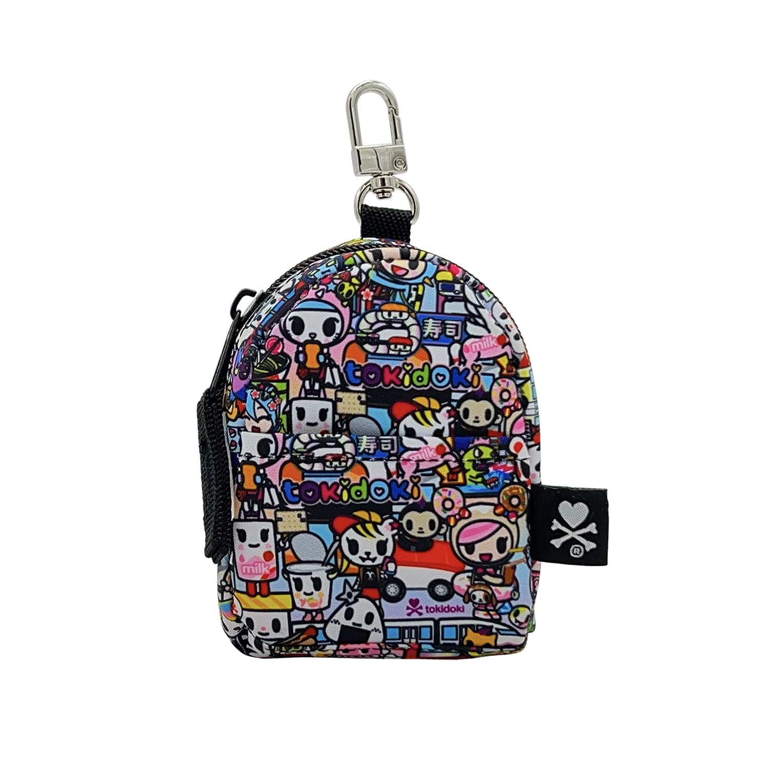 tokidoki Kawaii Micro Backpack Keyring, Black, Small, Black, Small