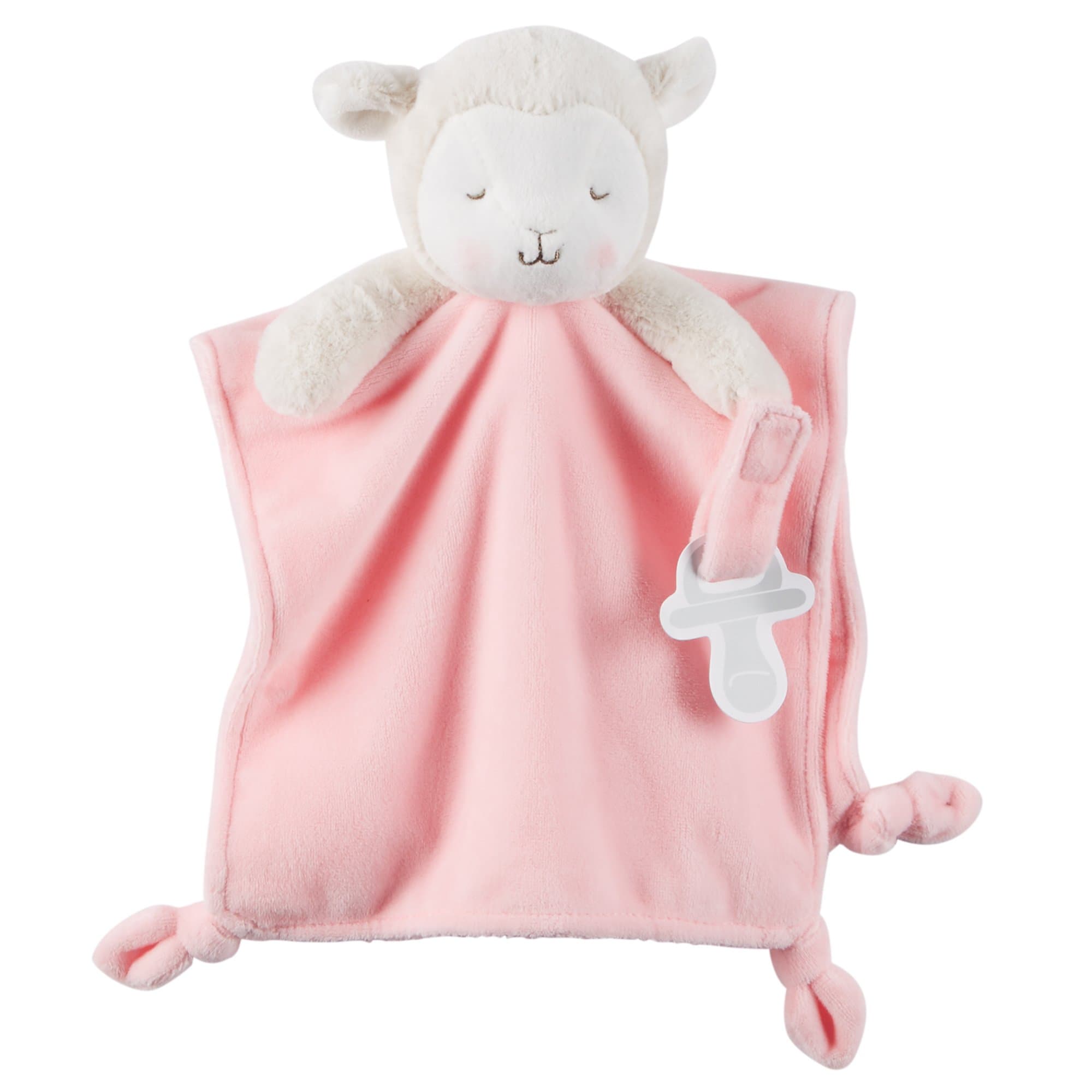 Carter's Cuddle Plush with Pacifier Loop Lamb, Pink