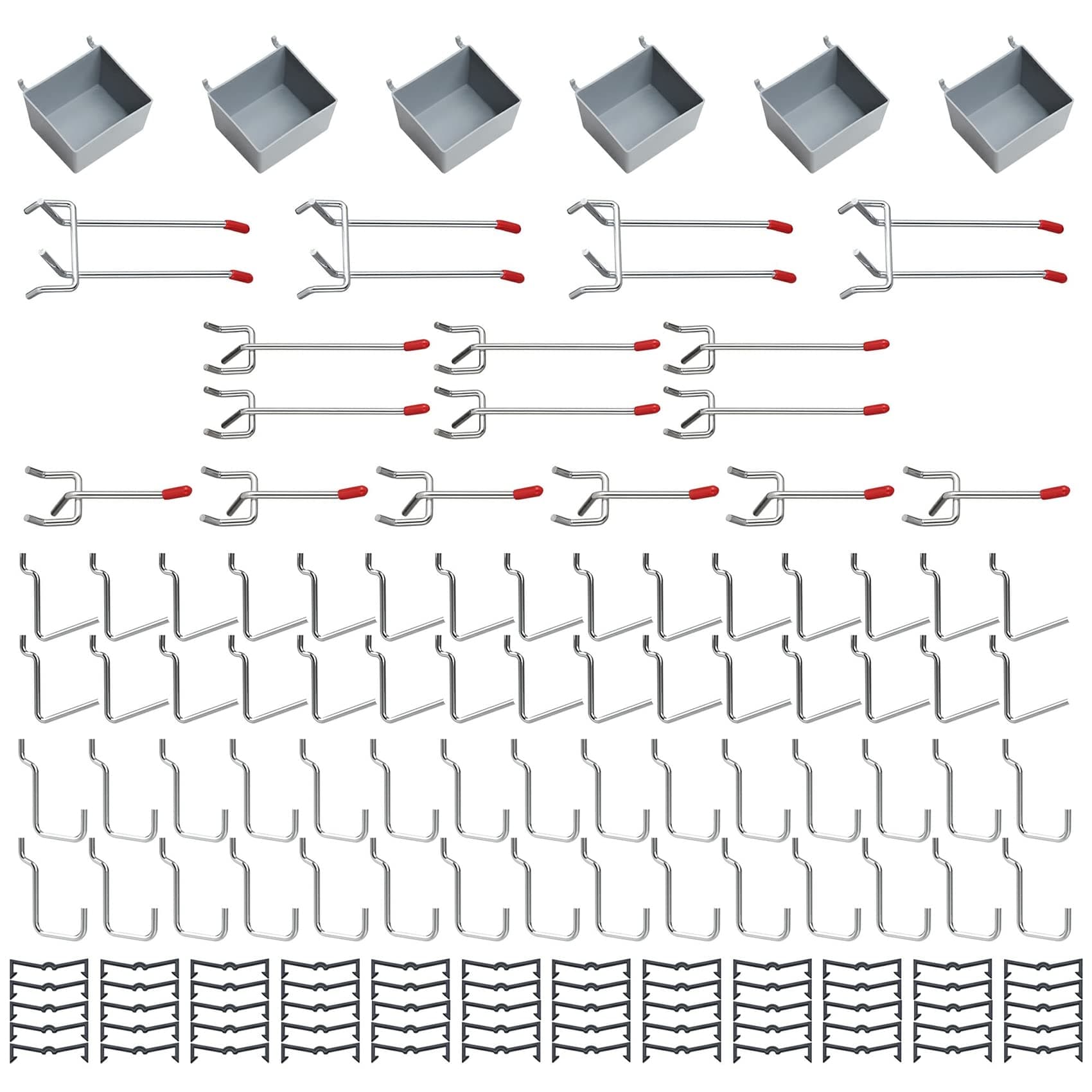 Pegboard Smith142PCS Pegboard Hooks Assortment with Storage Bins, Pegboard Accessories Organization Kit, Versatile Tools Organizer