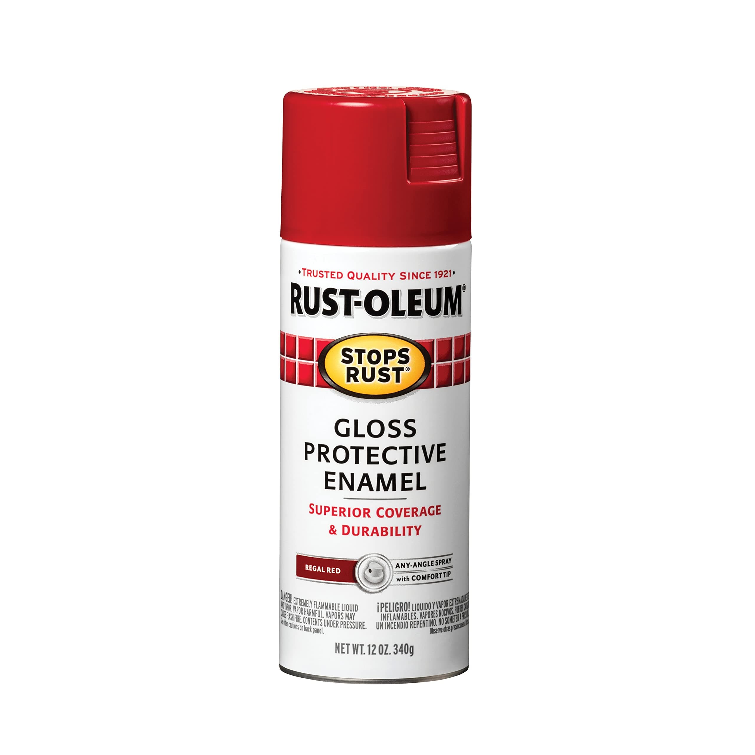 Rust-Oleum 7765830 Stops Rust Spray Paint, 12 oz, Gloss Regal Red