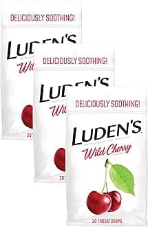 Ludens Sore Throat Relief Lozenges for Minor Everyday Irritation & Dry Mouth, Wild Cherry Flavored Drops, 30 Count (Pack of 3)