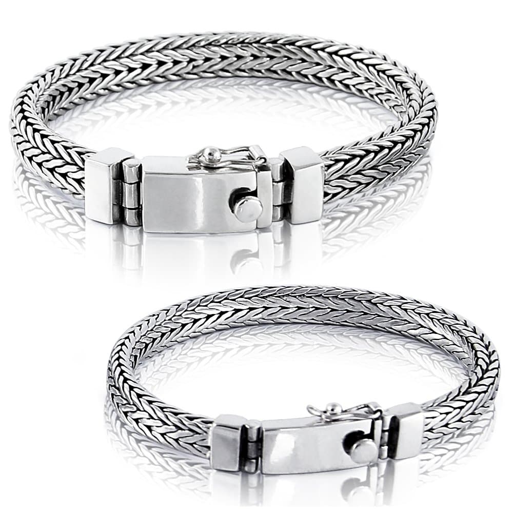 VY JEWELRY Solid 925 Sterling Silver Small or Big Style Men Bracelet - Size range 7 to 10 inches