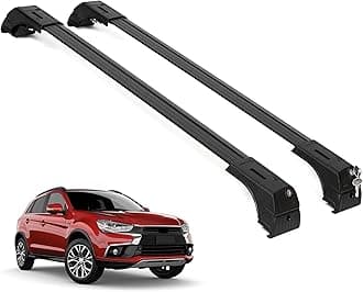 ERKUL Roof Rack Cross Bars for Mitsubishi Outlander Sport 2011-2026 (Not fit for Outlander) | Lockable Aluminum Crossbars for Rooftop | Compatible with Flush Rails - Black