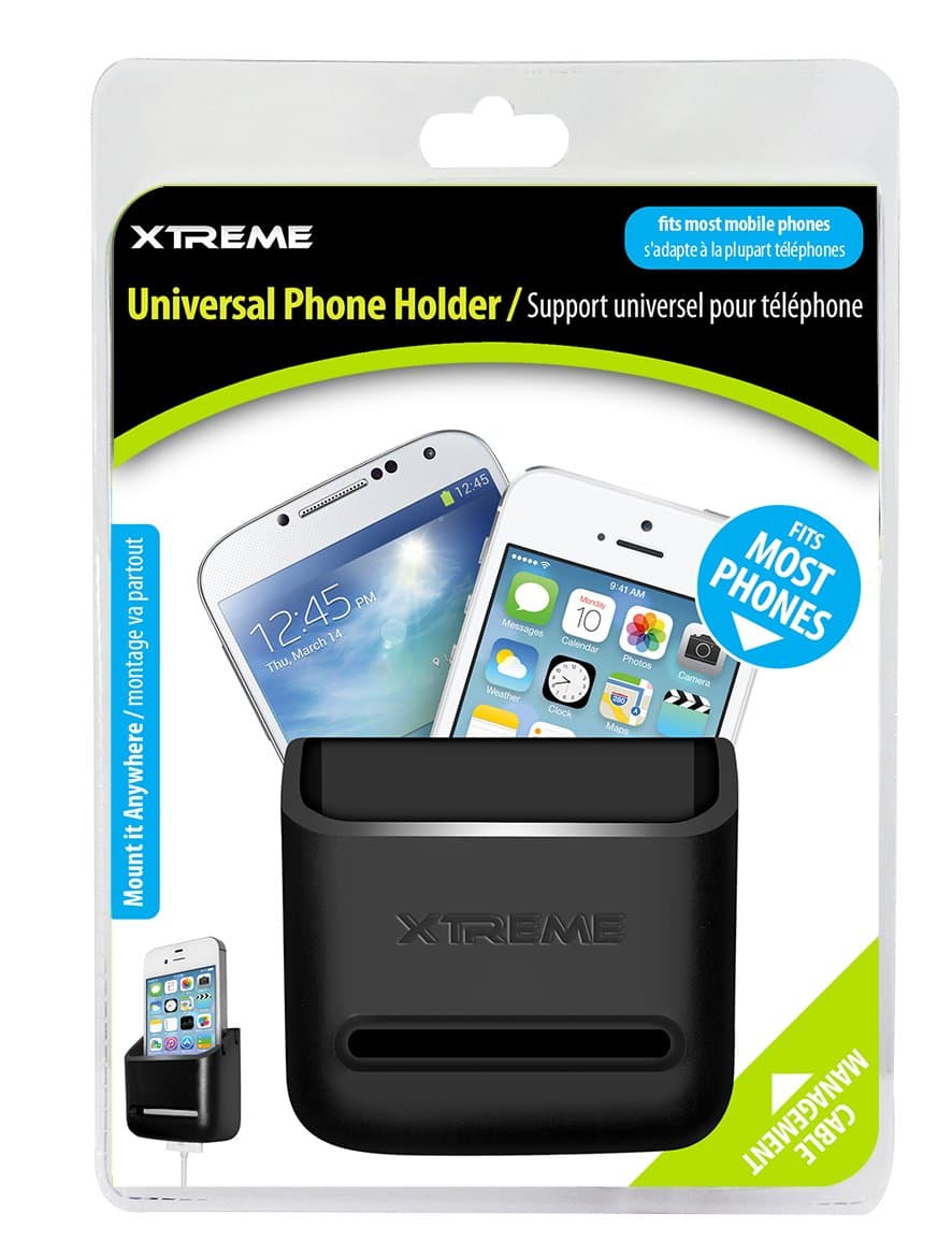 Xtreme Universal Cell Phone Holder - Retail Packaging - Black