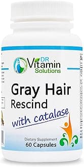 Gray Hair Rescind by DR VITAMIN SOLUTIONS Makes Gray Hair Go Away, 60 caps, Catalase, Saw Palmetto, Helps Stop, Prevent Gray Hair, Promotes Thickness (4 Bottles - 240 Capsules)