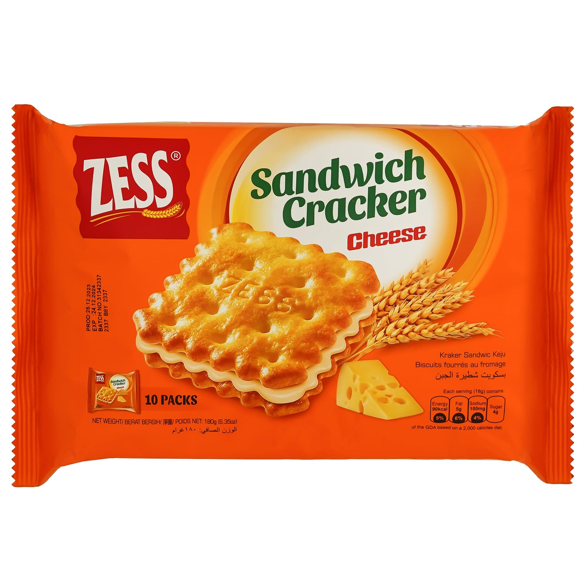 Zess Sandwich Cracker Cheese 180 Gm