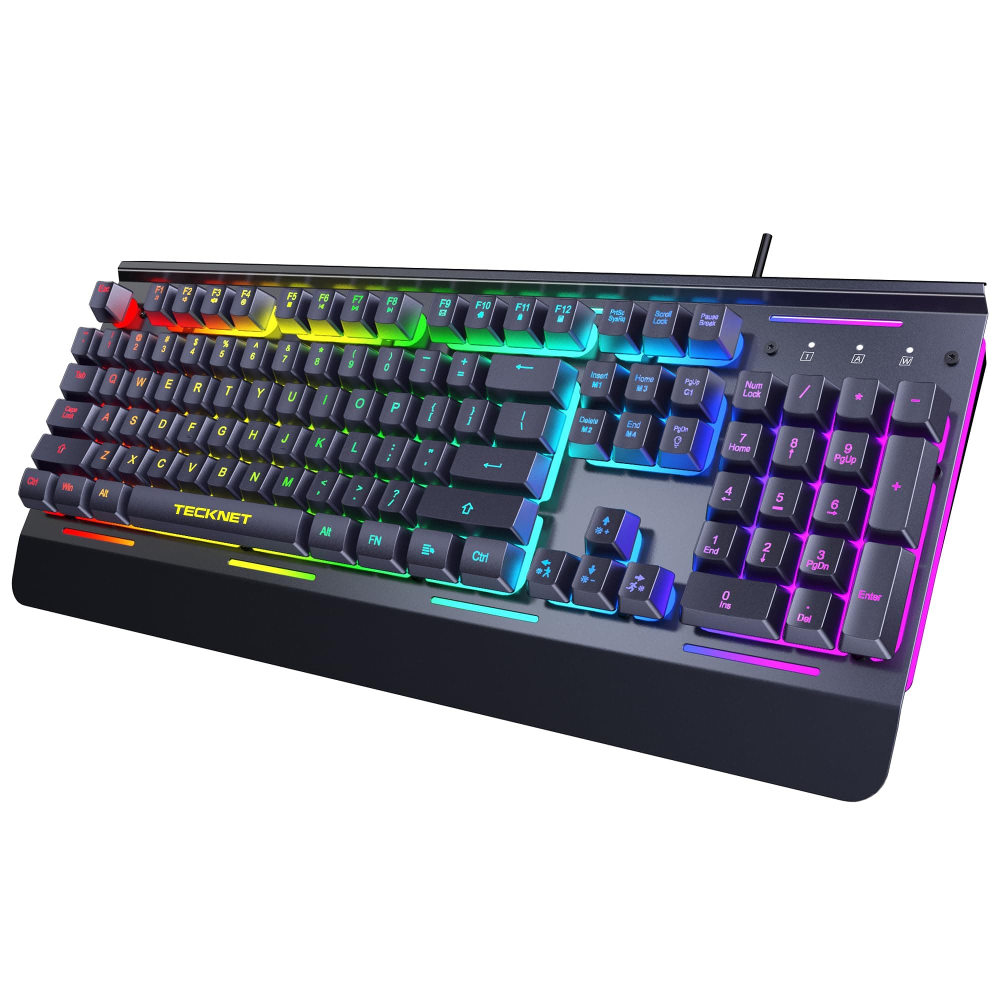 TECKNET Kraken 3 LED Adjustable Backlit Gaming Keyboard and Mouse - Black