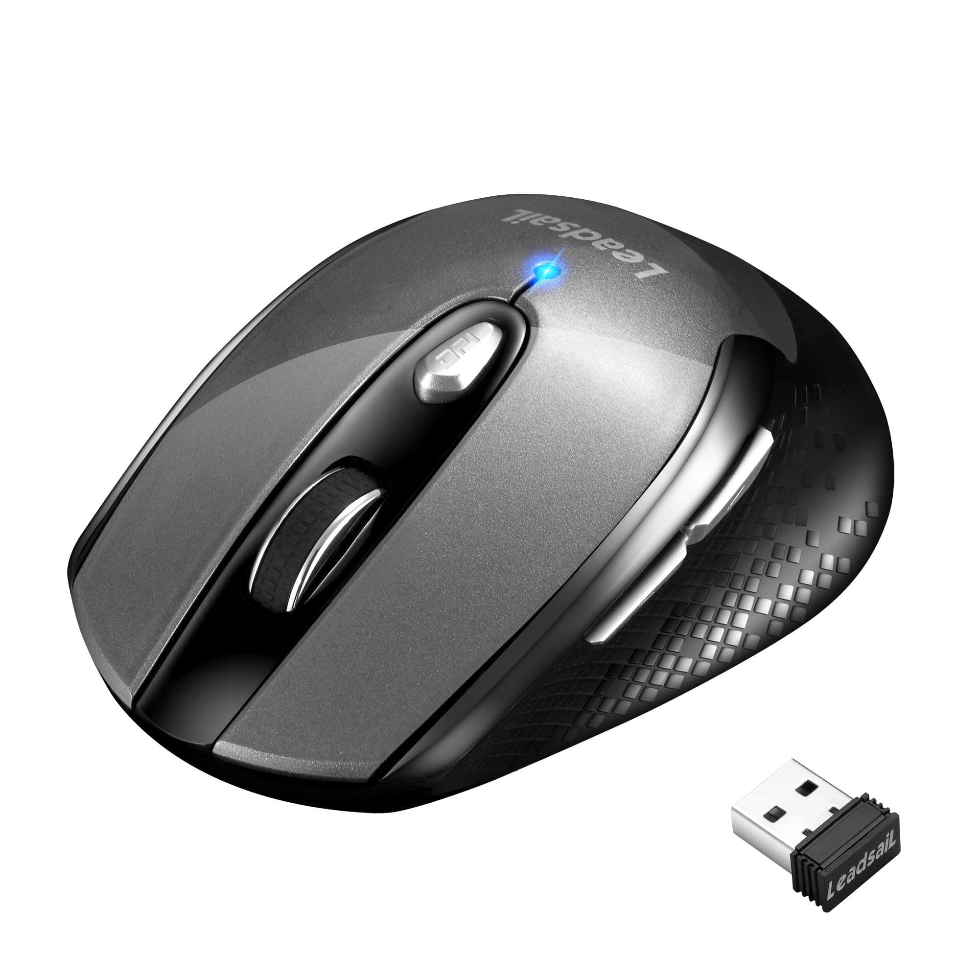 Wireless Mouse for Laptop, 2.4G Portable Slim Cordless Computer Mouse Less Noise, 6 Buttons, for Windows 10/8/7/Mac/MacBook Pro/Air/HP/Dell/Lenovo/Acer
