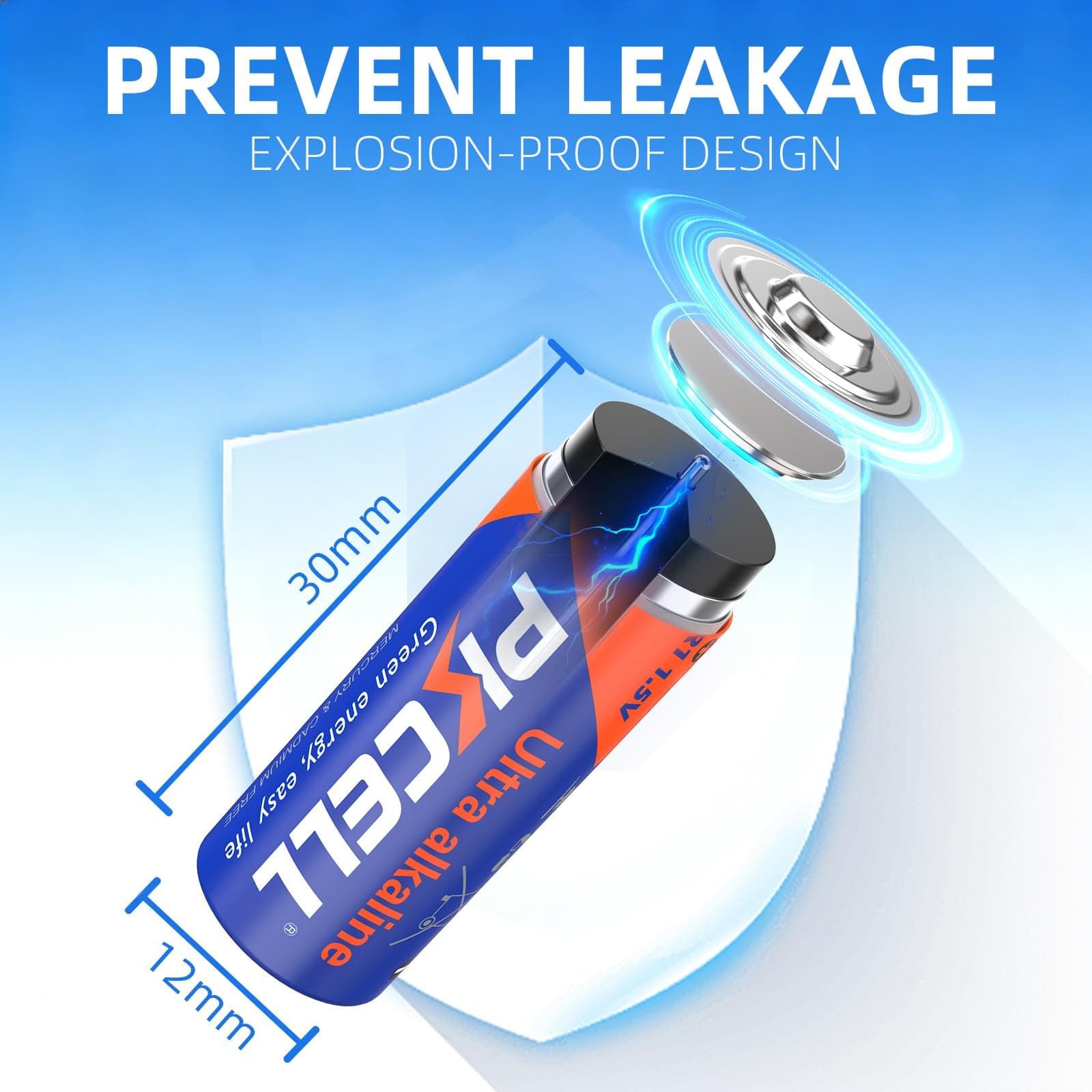 PKCELL 5 Counts 1.5V LR1/MN9100/E90/N Size Alkaline Batteries, Leak-Proof Batteries, High Performance and Powerful Batteries, Suitable for All Kinds of Electronic Equipment