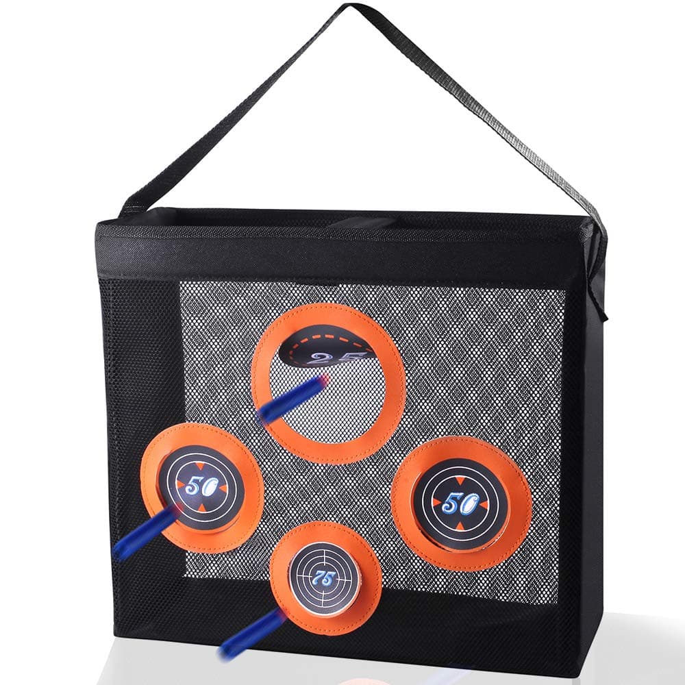 Portable Shooting Practice Target Toy Storage Mesh Bag Compatible with Nerf Darts for Kids 6+