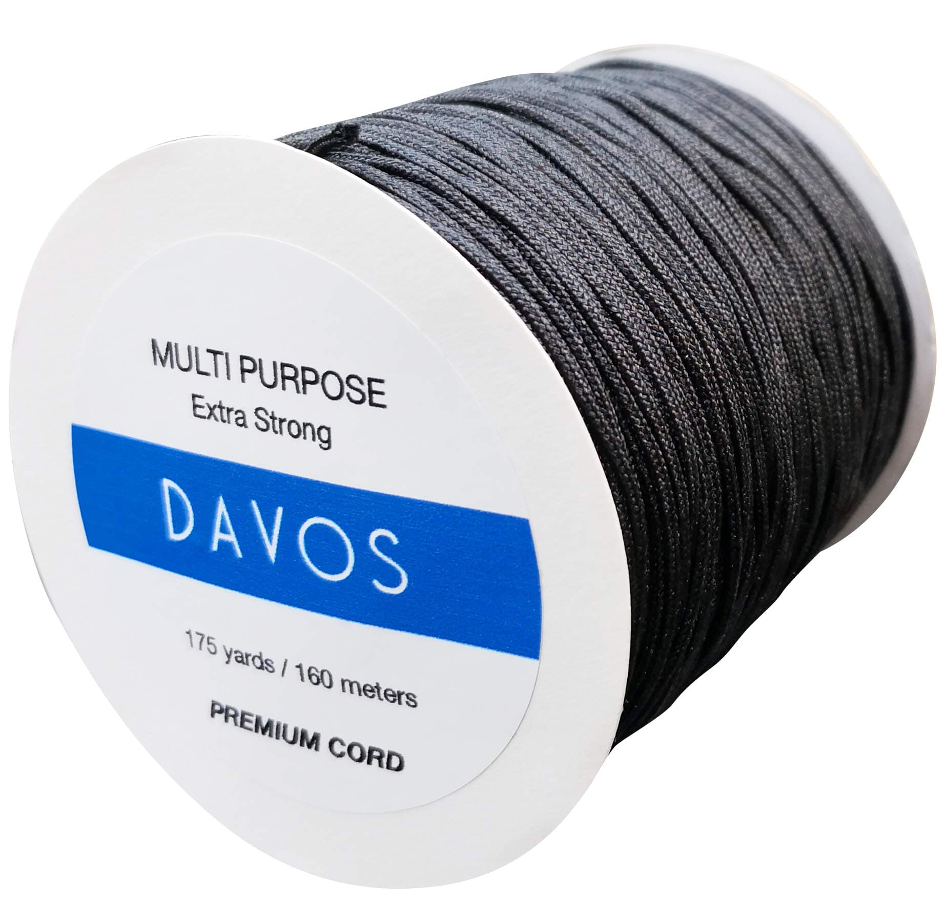 Nylon Cord Extra Strong Braided String 1.5mm x 175yds for Wind Chimes Re-Stringing Jewellery Making Beading Thread Shamballa Necklaces Bracelets Window Blinds DIY Repairs (Black, 160m)