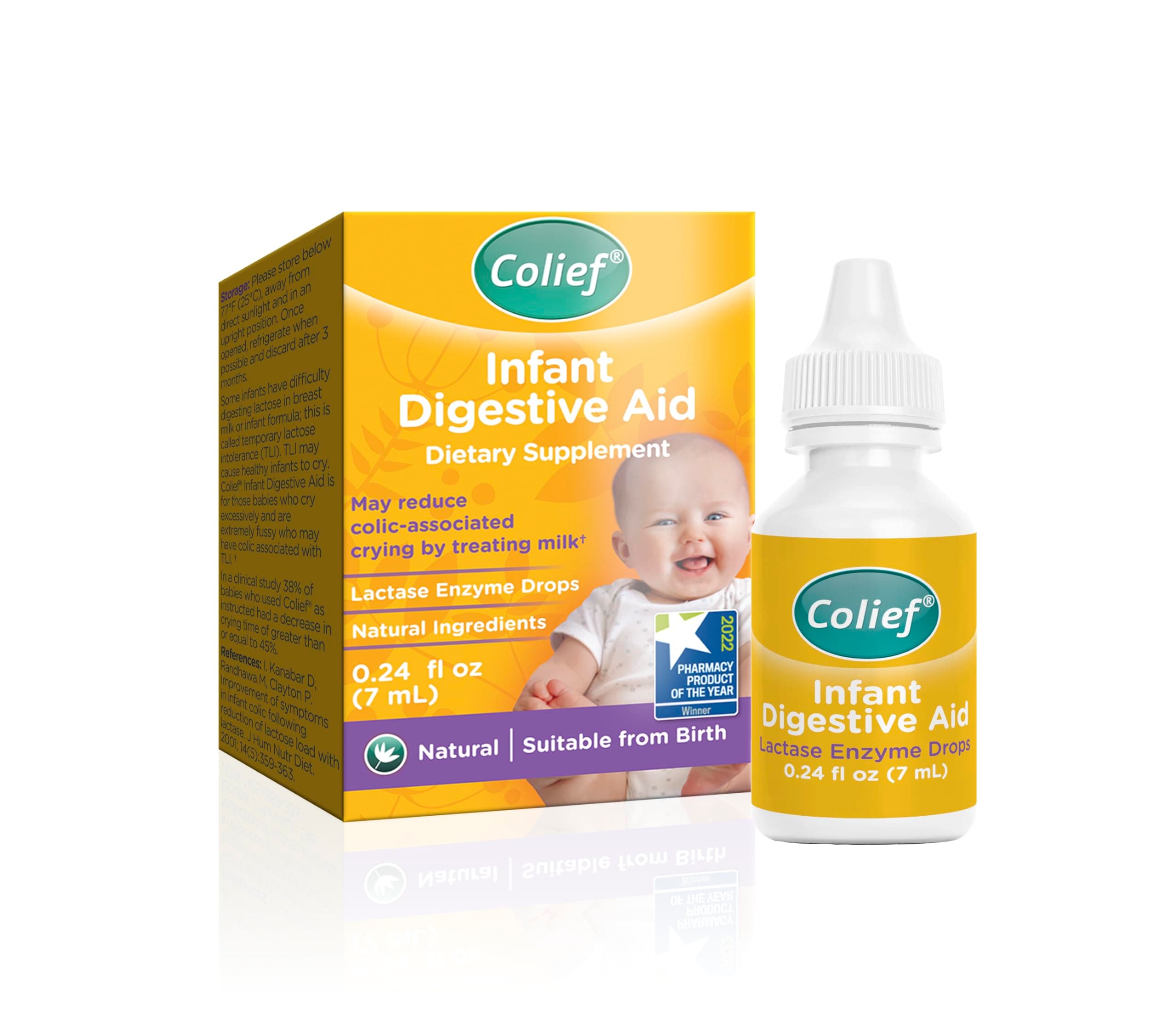 Infant Digestive Aid | Gas Drops for Babies | Natural & Safe Infant Gas Relief | Reduces Baby Colic, Tummy Bloating, Fussing & Crying (0.24)