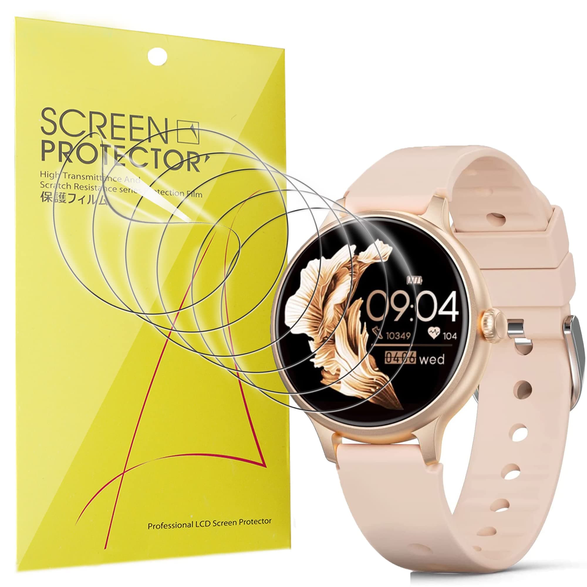 LamshawCompatible for FITVII Smart Watch Screen Protector, [6 Pack] Full Coverage TPU Clear Film Compatible for FITVII HM58 Fitness Watch (6 pack)