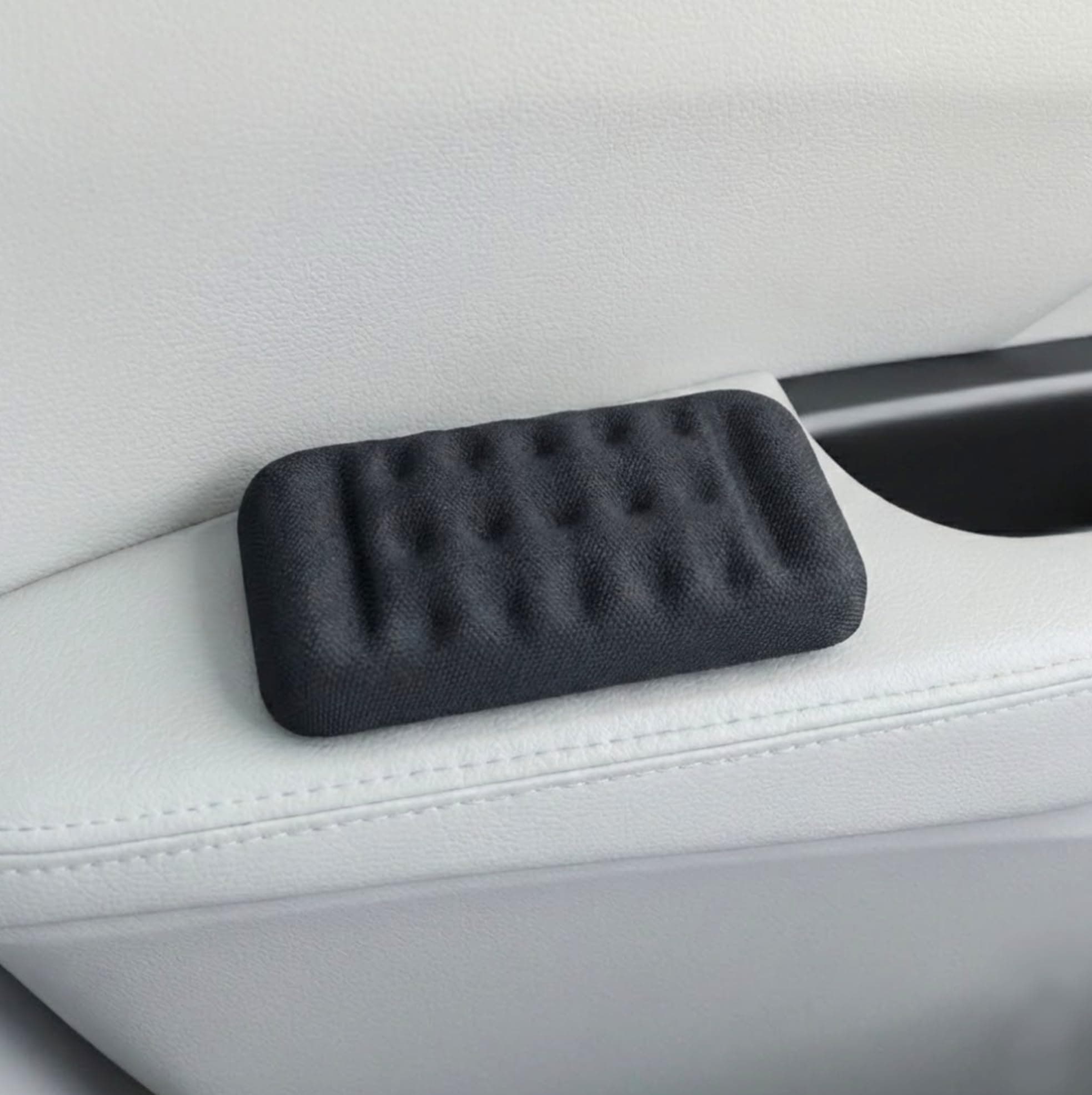 Elbow Rest Pads for Car, 2-Pack Memory Foam Armrest Cushions (5.1 x 2.6 in) for Door Armrest & Center Console, Slim Profile, High-Density Memory Foam, Non-Slip, Includes 4 Adhesive Hook & Loop Strips