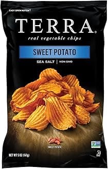 Sweet Potato Chips, Crinkle Chips with Sea Salt, 5 oz Bag (Pack of 6)