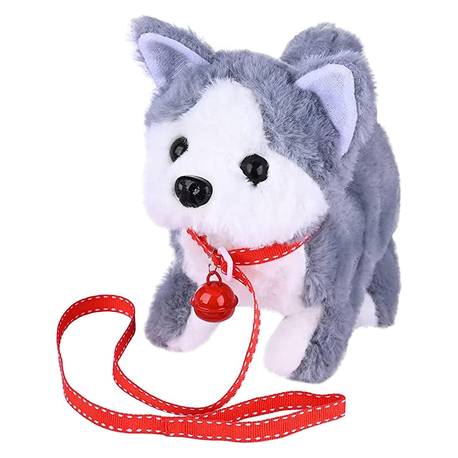 Xspring Plush Interactive Toy, Electronic Plush Puppy Dog Toy, Interactive Pet Dog, Electronic Pet Dog Can Walking, Tail Wagging, Barking, Stretching, Companion Animal for Kids (Plush Husky)