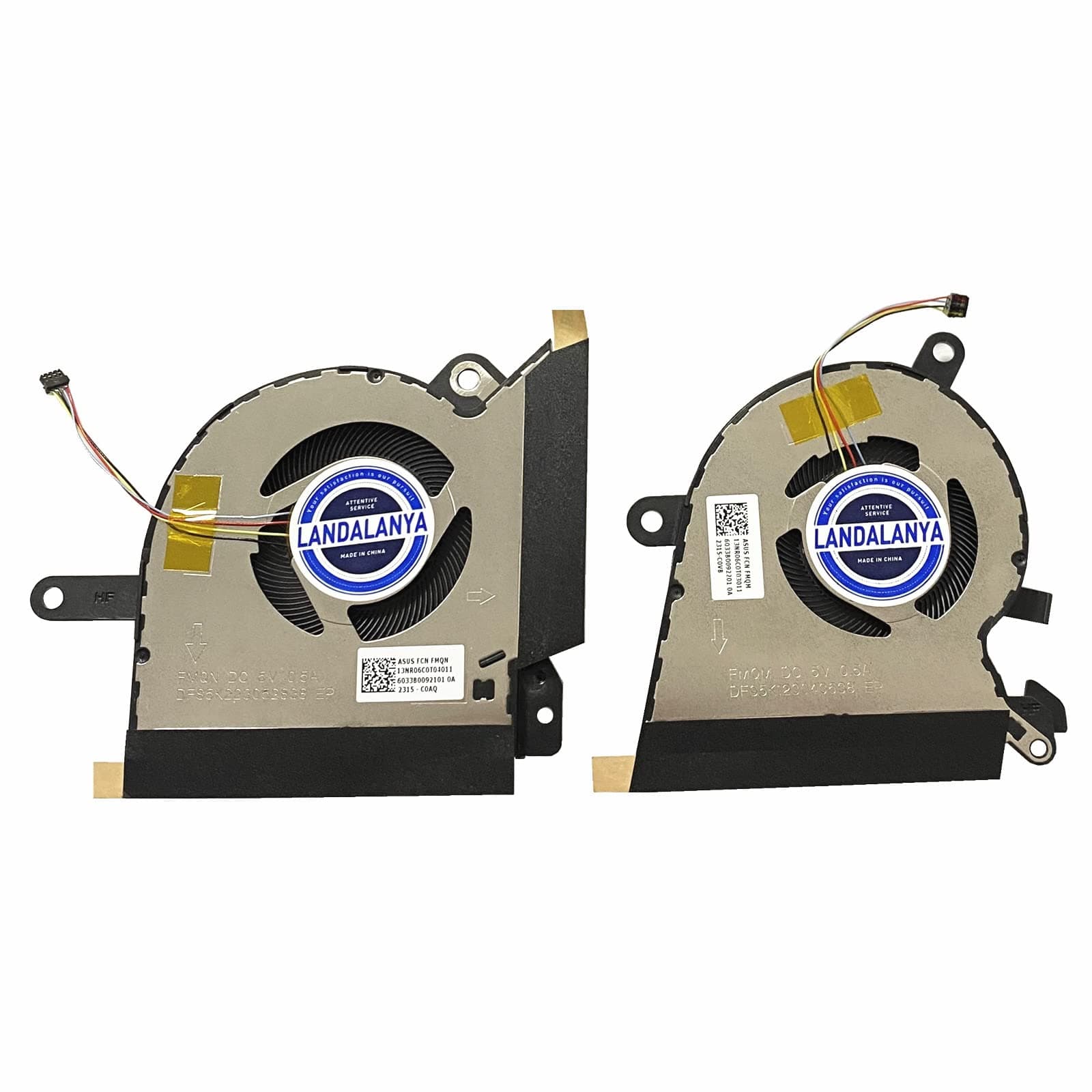 Replacement New CPU and GPU Cooling Fan for ASUS ROG Flow X13 GV301 GV301Q GV301QC GV301QE GV301QH GV301R Series DFS5K123043638 FMQM DFS5K223052838 FMQN DC5V 0.5A Fan