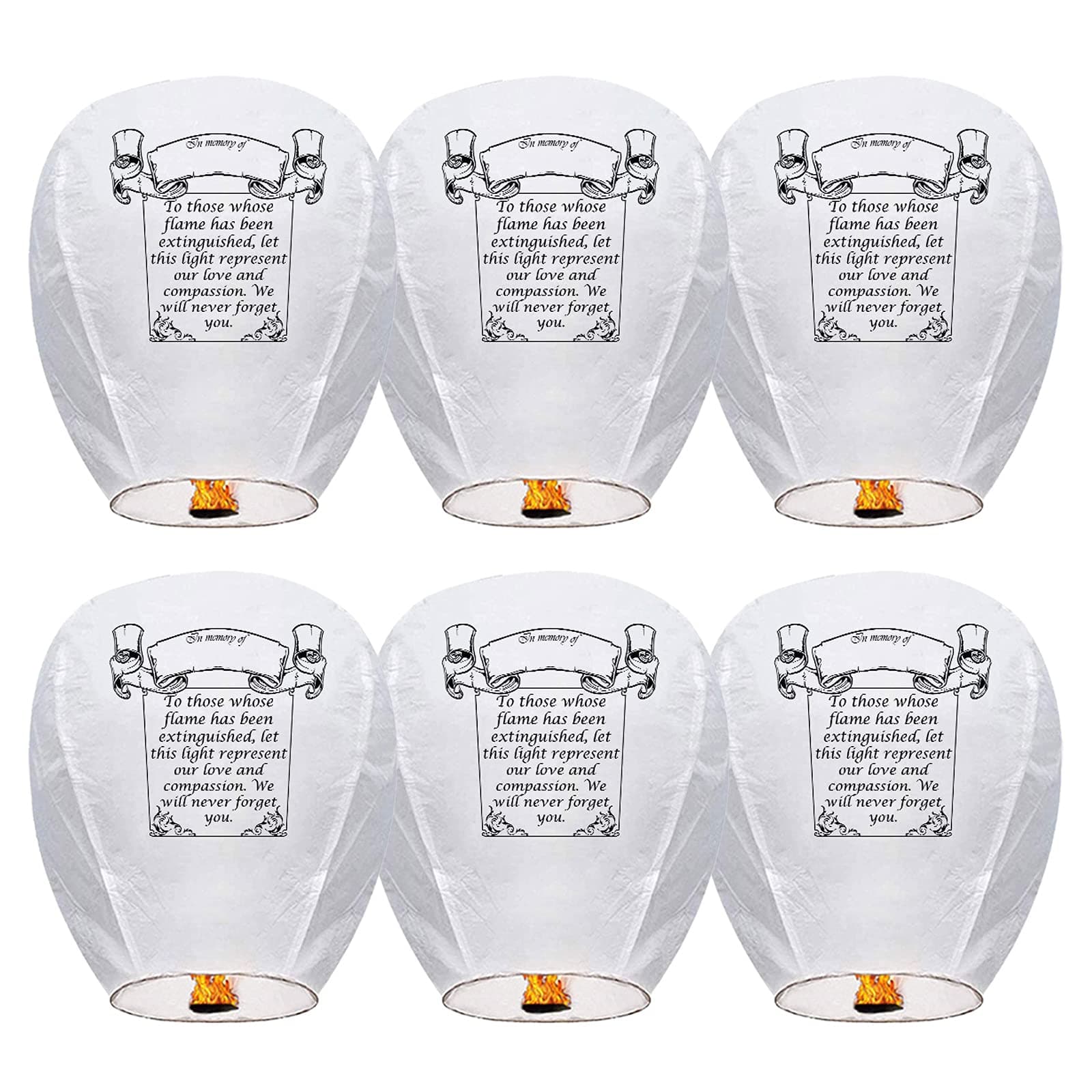 – Chinese Sky Lanterns (6 Pack) 100% Biodegradable No Assembly Required - Beautiful Lantern for White for Weddings, Birthdays, Parties,Memorials and Much More