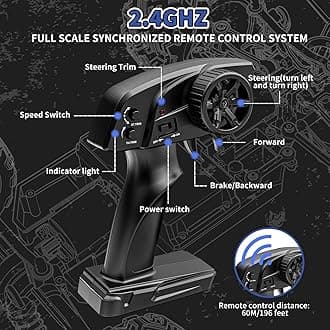 Remote Control Car 1:16, High Speed 40 km/h, 2.4 GHz, 4 WD, Radio-Controlled Monster Truck, Toy for Teenagers Aged 12 and Over, 55 Minutes Playtime, Range 50 m, Radio-controlled car. (red)