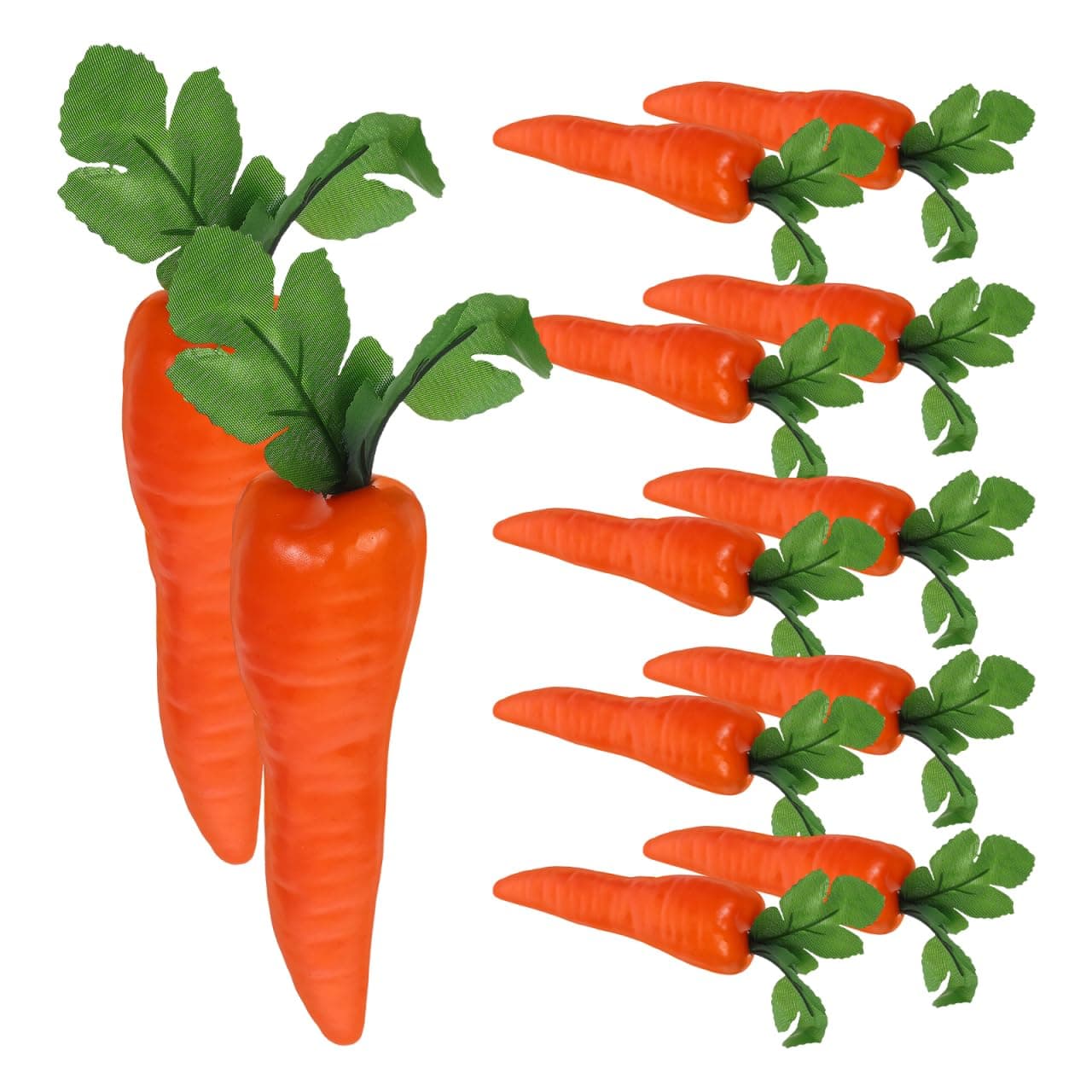 Amosfun 12pcs Plastic Simulation Carrots - Artificial Vegetable for Easter Home Kitchen Party Pub Decoration