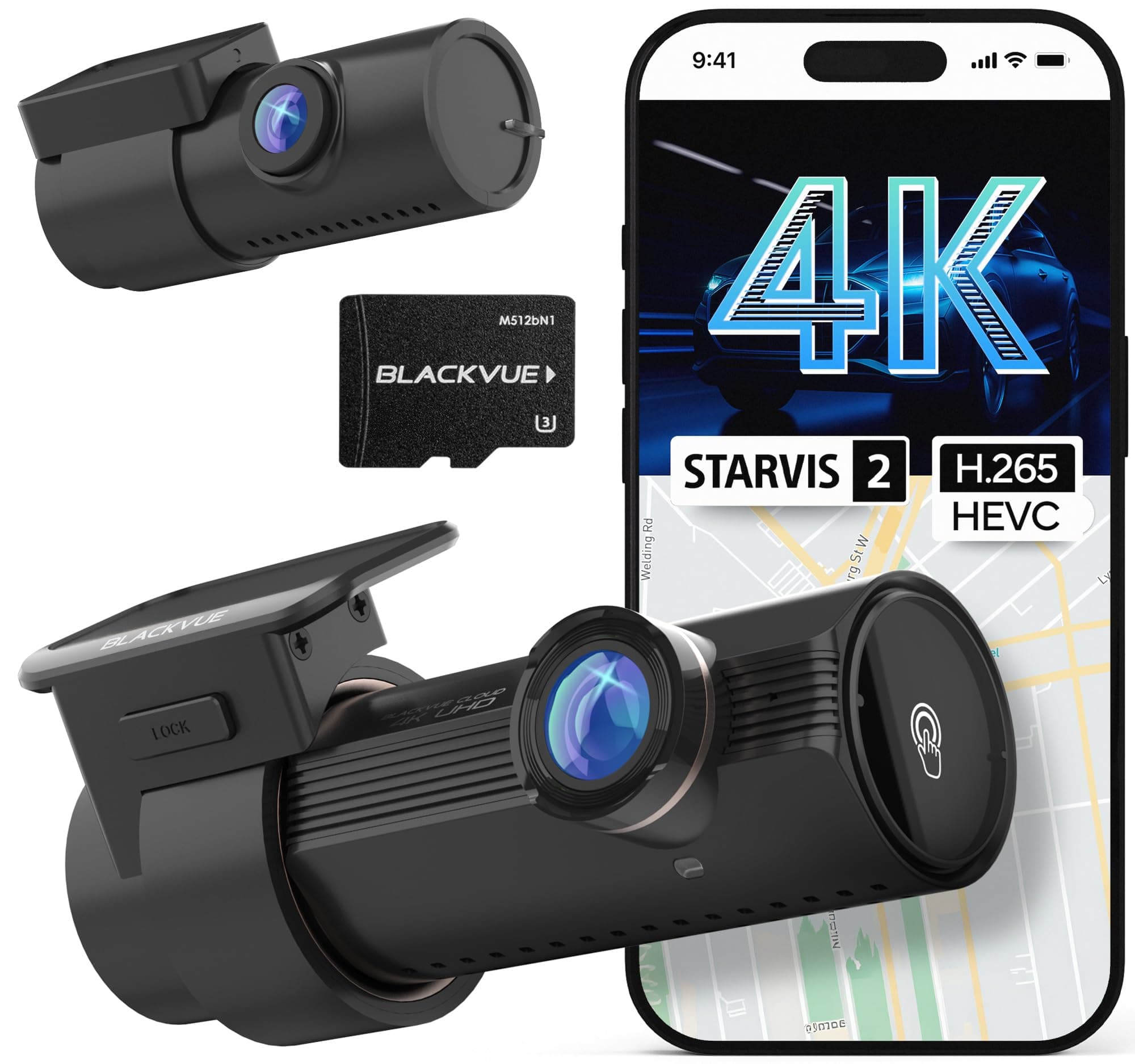 BlackVue DR970X-2CH Plus II Dash Cam – 4K UHD Front & Full HD Rear with STARVIS 2 & HDR, Fast Boot, USB-C, Video Playback via Wi-Fi, Cloud Remote Access, Smart Parking Mode