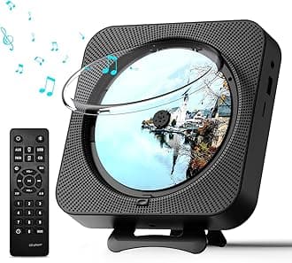 MICOCIOUS Portable CD Player with Bluetooth Desktop CD Player for Home CD Music Players withTimer,Built-in Dual Speakers with LED Display Home Audio Boombox FM Radio (Black)