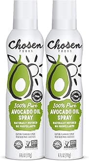 100% Pure Avocado Oil Spray, Keto Diet Friendly, Kosher Cooking Spray for Baking, High-Heat Cooking and Frying (6 oz, 2 Pack)